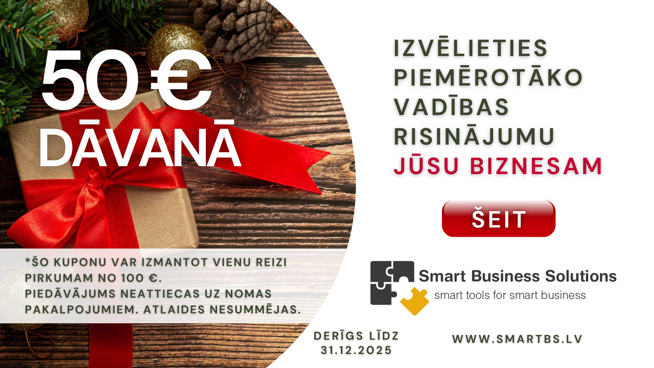 Saņemiet 50 € kuponu dāvanā!